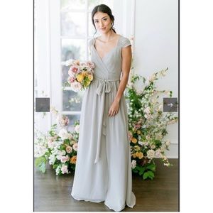 Revelry Emma Faux Wrap Dress in Powder Sky size 20